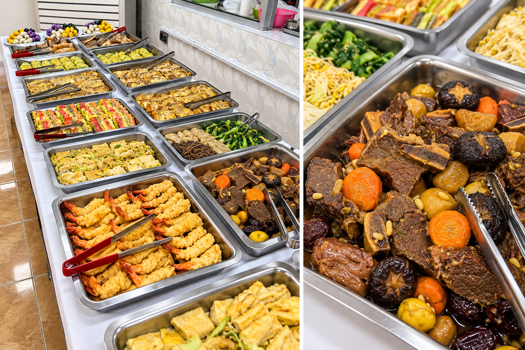 Korean Chuseok food prepared for a celebration in Indonesia
