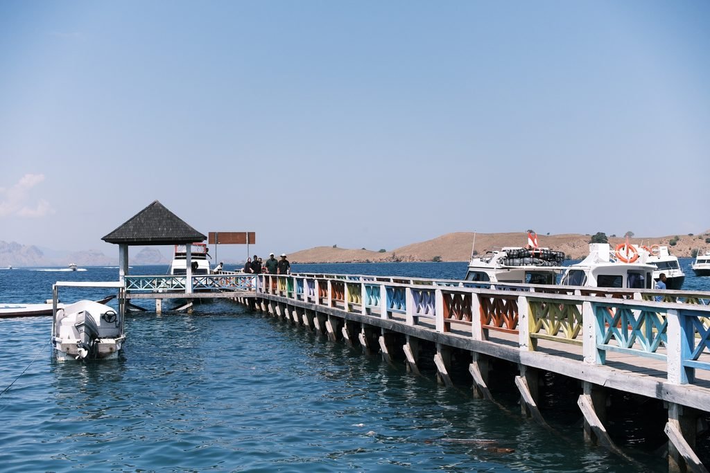 Arrival pier at Komodo Island in Indonesia