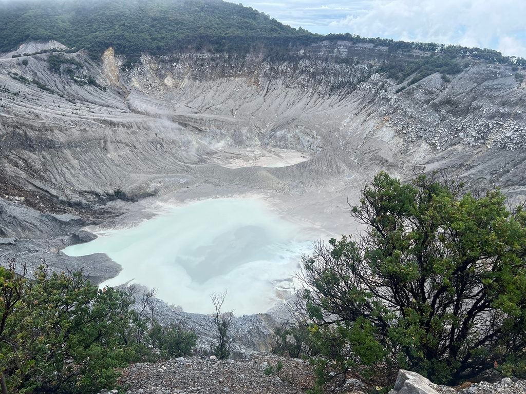 Panoramic view of Tangkuban Perahu crater in Bandung